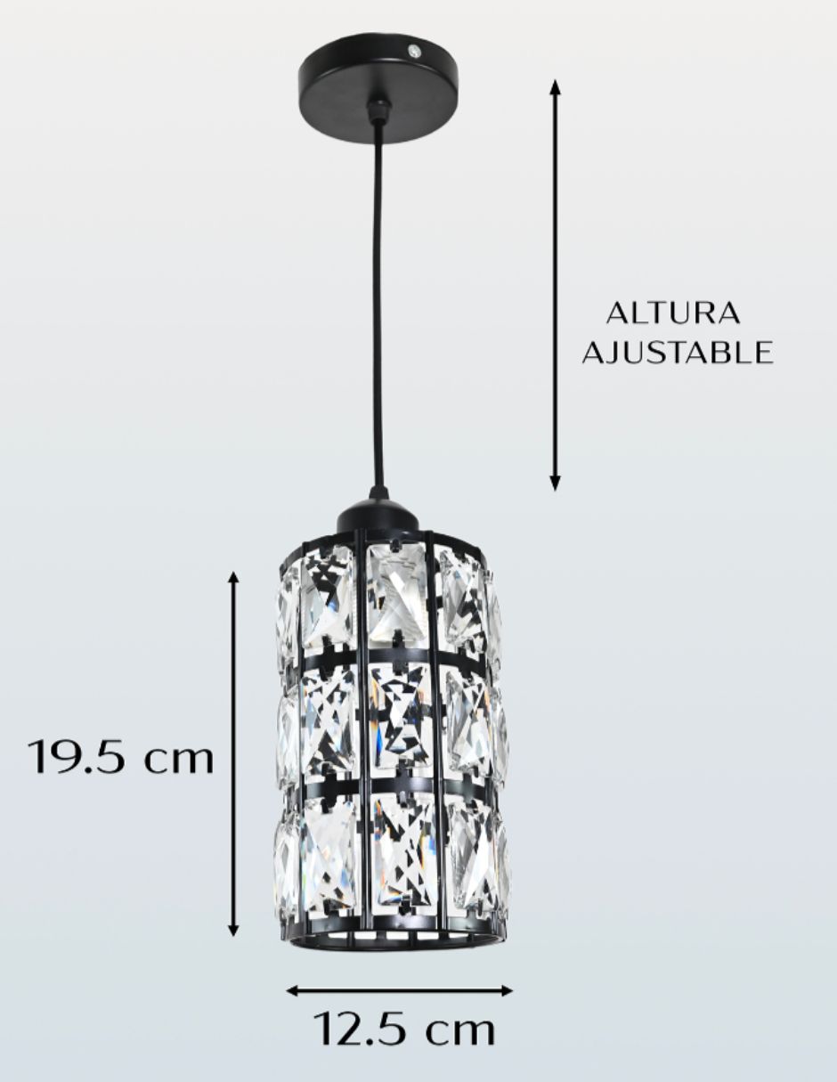 Foto 5 pulgar | Lámpara Colgante de Cristal Iluminación Luz Vic