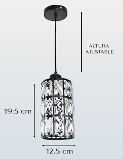 Foto 4 | Lámpara Colgante de Cristal Iluminación Luz Vic