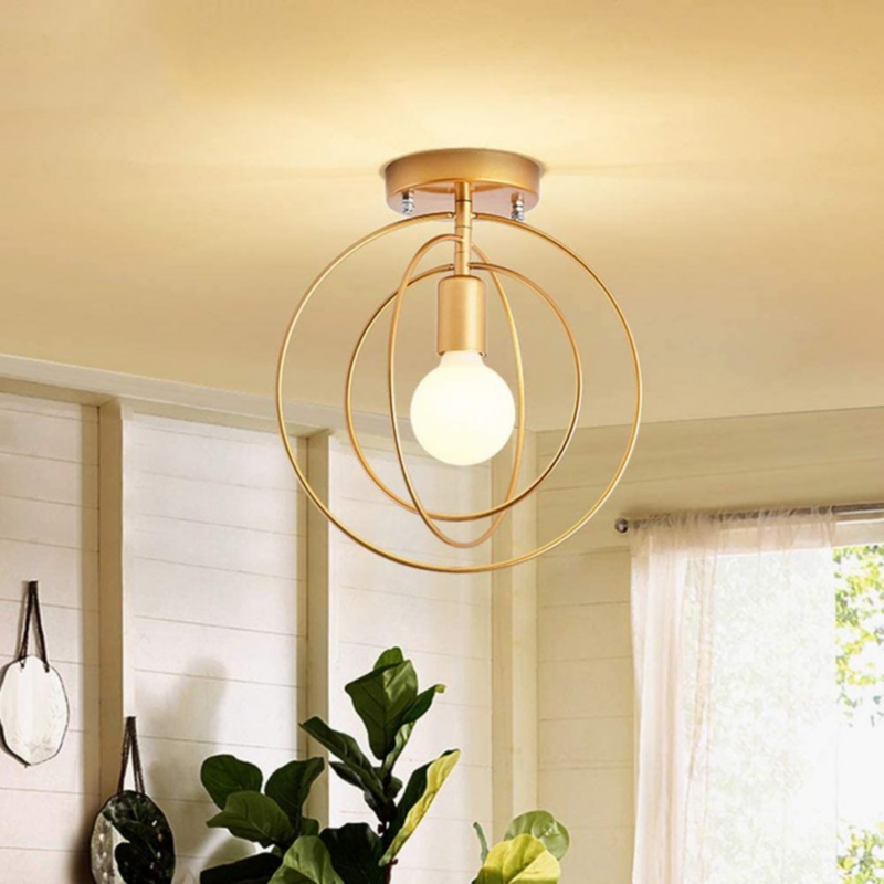 Foto 2 | Lámpara De Techo Nórdica Redonda Led De Hierro Para Decoración De Dormitorios - Venta Internacional.