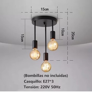 Foto 2 | Lámpara Colgante Recta De 3 Luces Moderna