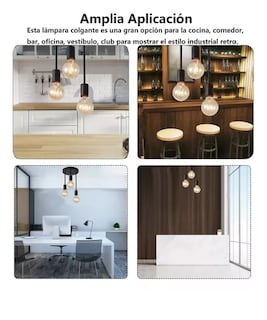Foto 4 | Lámpara Colgante Recta De 3 Luces Moderna