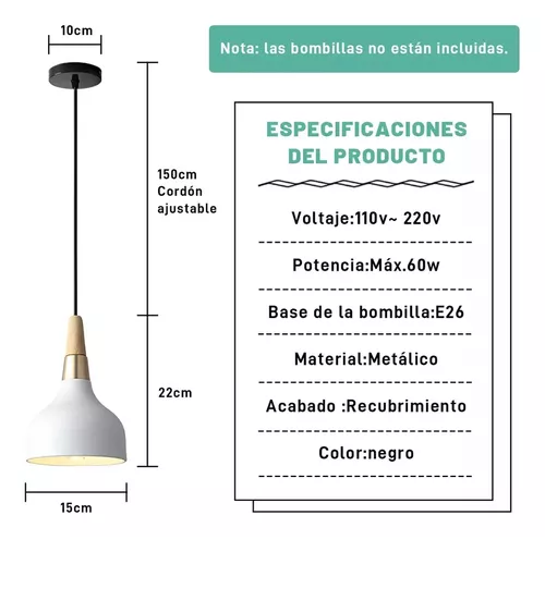 Foto 3 pulgar | Lámpara De Techo Colgante Decorativas Moderna