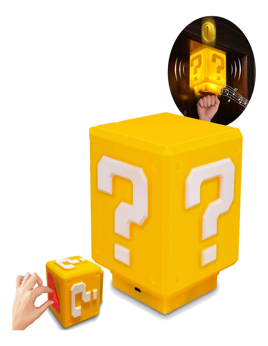 Foto 4 pulgar | Super Bros-mini Question Block Luz De Noche + Termo De Agua De Regalo Güish