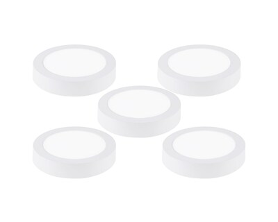 Foto 1 | Set 5 Lámparas Led 18w Fija Redonda De Techo Basitex Blanco