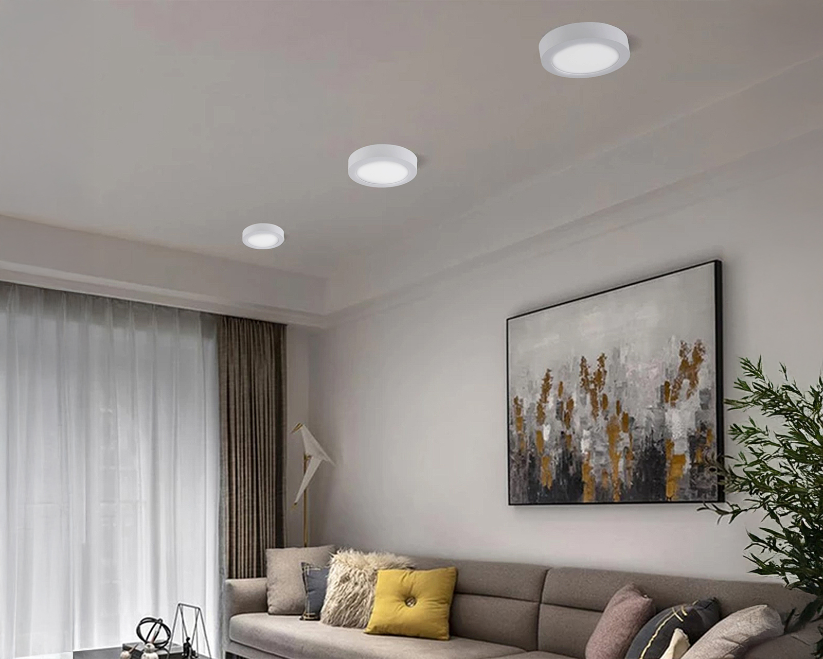 Foto 7 | Set 5 Lámparas  Led 18w Fija Redonda De Techo Basitex Blanco