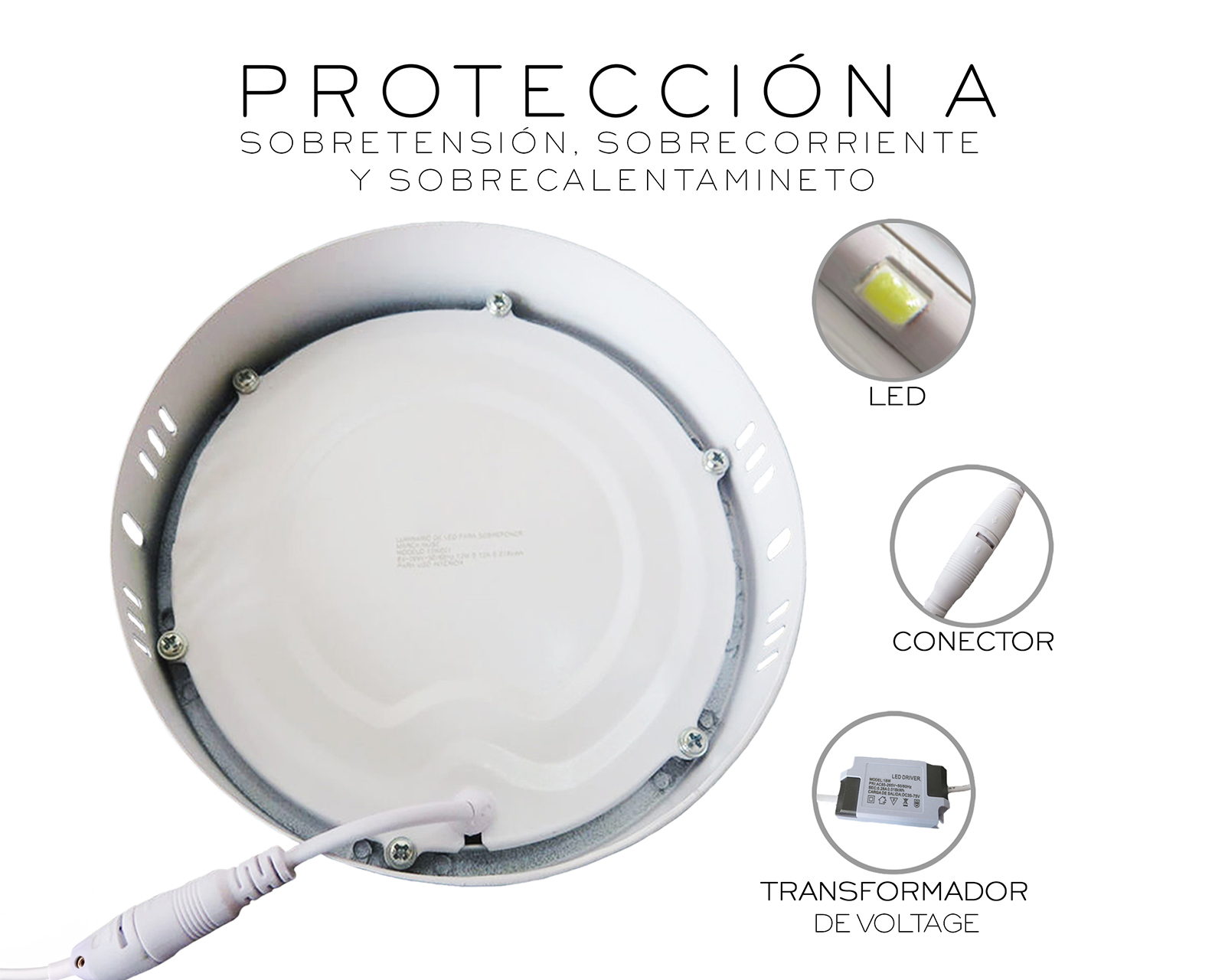 Foto 8 | Set 5 Lámparas  Led 18w Fija Redonda De Techo Basitex Blanco