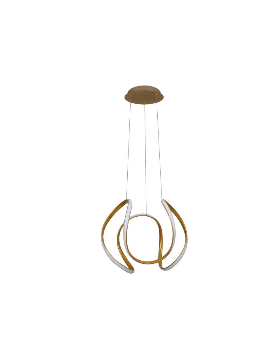 Foto 2 pulgar | Lámpara Colgante Decorativa Cityluz 42w Led Oro – Luz Ajustable 3000k A 6000k Con Control Remoto