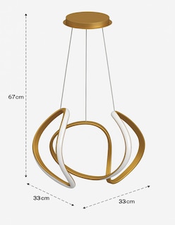 Foto 4 | Lámpara Colgante Decorativa Cityluz 42w Led Oro – Luz Ajustable 3000k A 6000k Con Control Remoto