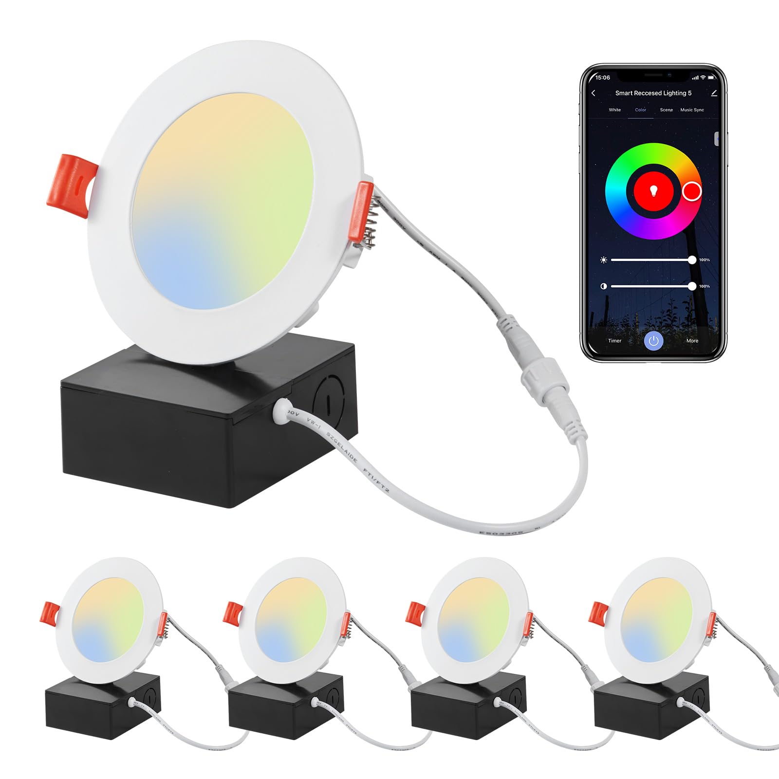 Lámpara Led Empotrable De Techo Vevor, 10 W, 900 Lm, Paquete De 4 Unidades, Ultrafina - Venta Internacional.