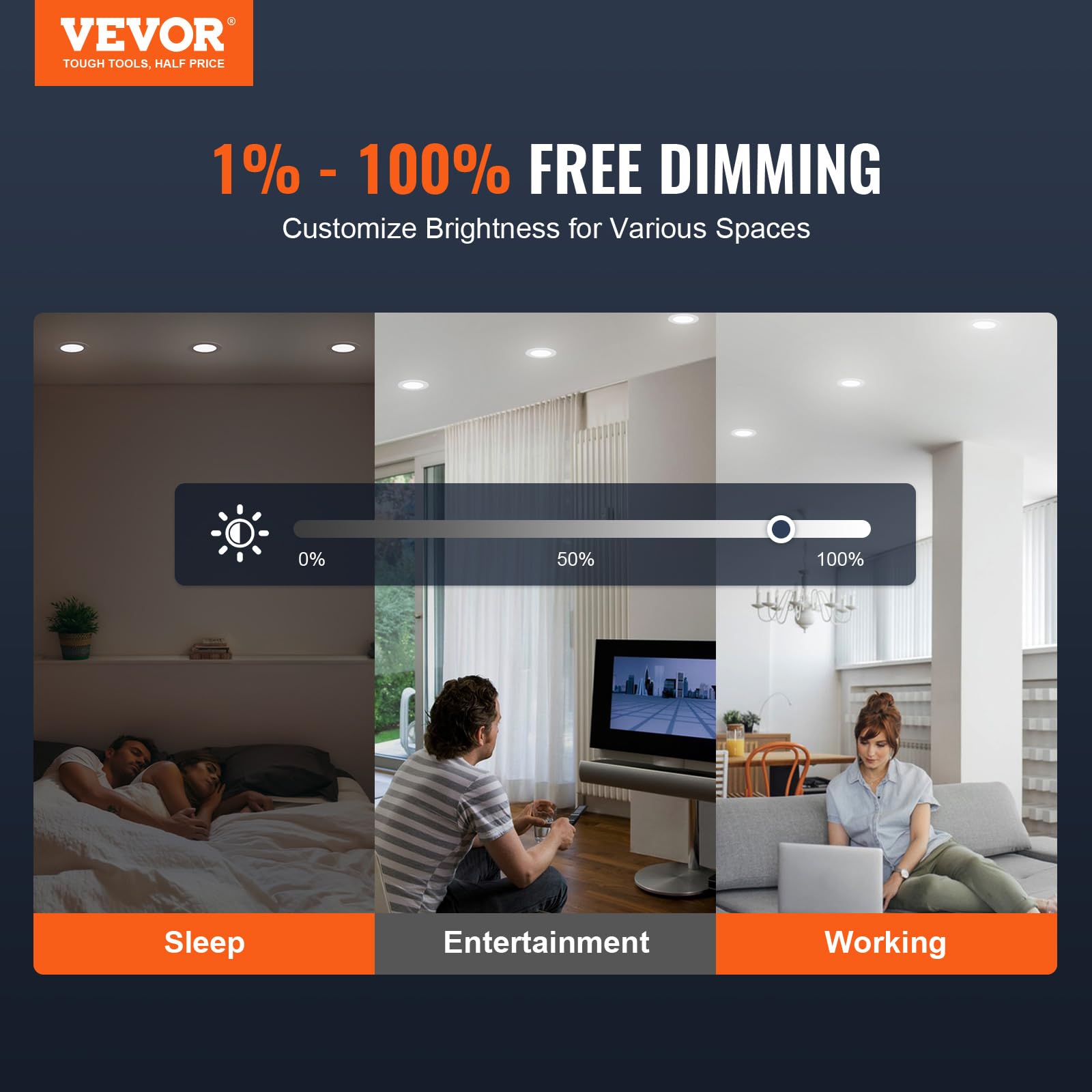 Foto 2 | Lámpara Led Empotrable De Techo Vevor, 10 W, 900 Lm, Paquete De 4 Unidades, Ultrafina - Venta Internacional.
