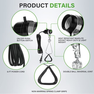 Foto 2 | Clamp Light Socket Simple Deluxe E26 De 150 W Con Cable De 1,8 M, Paquete De 6 - Venta Internacional.