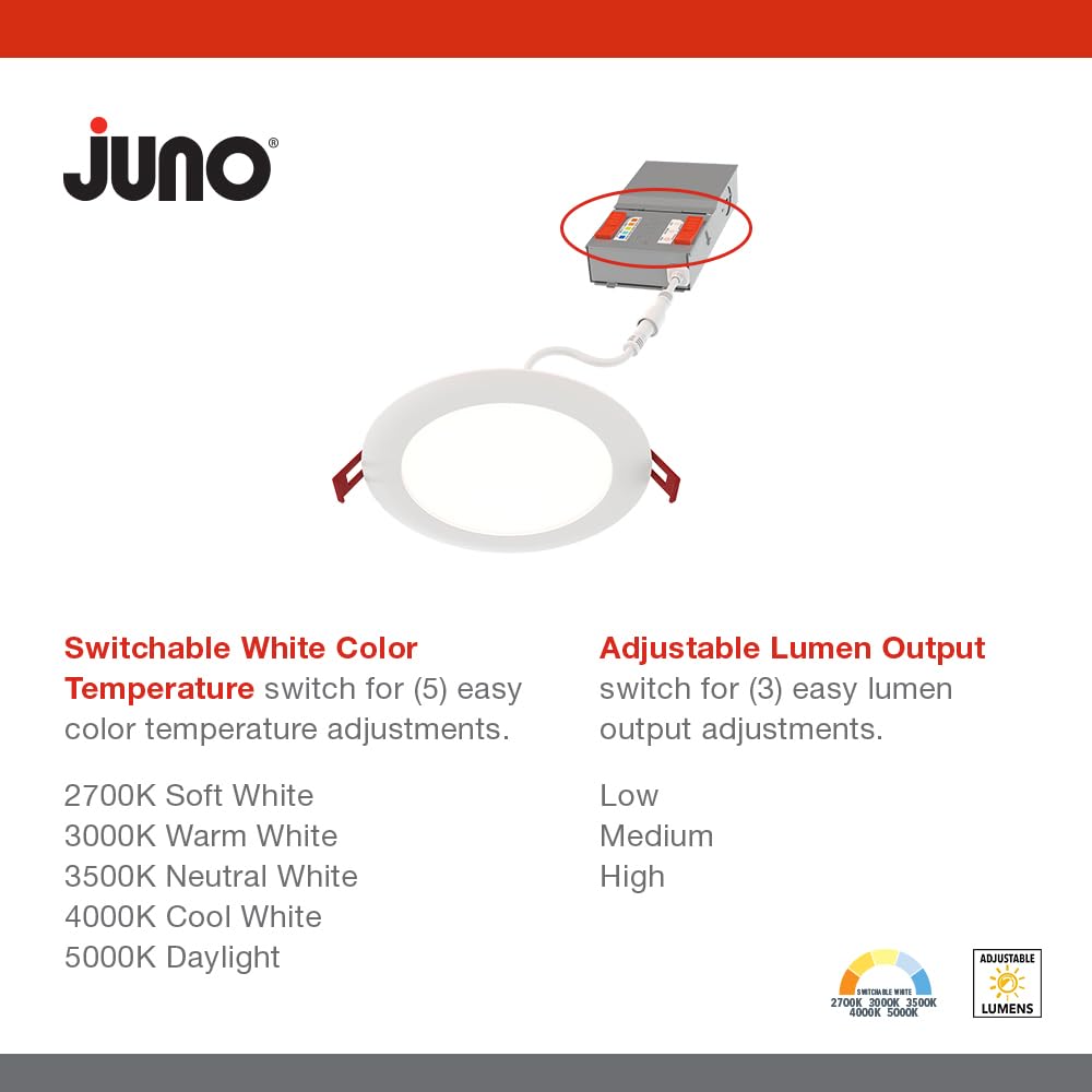 Foto 4 pulgar | Luces Led Empotrables Juno De 4 Pulgadas Con Deflector Redondo, Tipo Wafer Downlight - Venta Internacional.