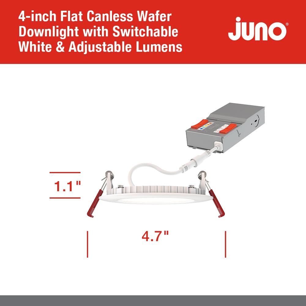 Foto 6 pulgar | Luces Led Empotrables Juno De 4 Pulgadas Con Deflector Redondo, Tipo Wafer Downlight - Venta Internacional.