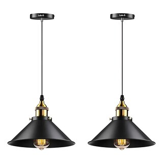 Foto 1 | 2 Retro Lámpara Colgante Lampara De Techo Industrial E26 Lab.g Negro