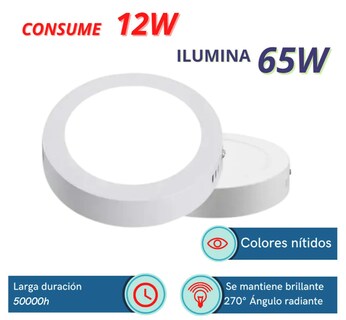 Foto 2 | Pack De 10 Lámparas Led Xtellar 12w Sobreponer 6500k De Alta Eficiencia, 127v, En Elegante Color Blanco