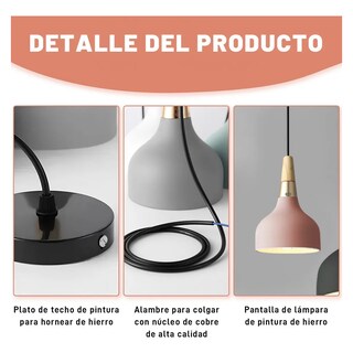 Foto 2 | Lámpara De Techo Colgante Decorativa Moderna Eo Safe Imports Esi-19469 Rosa