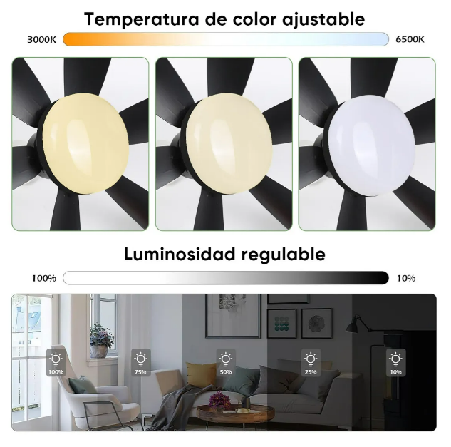 Foto 3 | Xtellar Lámpara De Techo Led Multifuncional 40w Con Ventilador Y Control Remoto