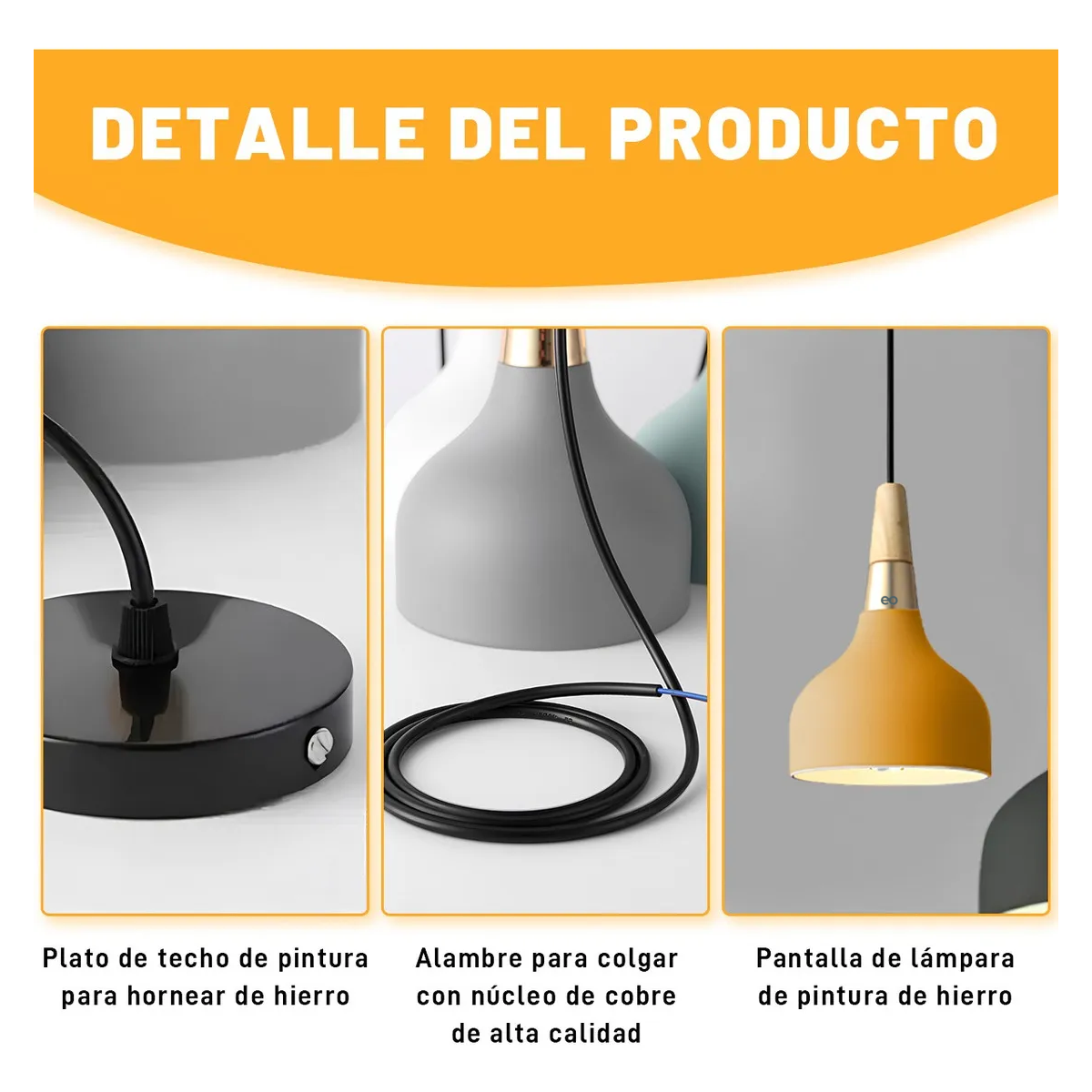 Foto 2 | Lámpara De Techo Colgante Decorativa Moderna Eo Safe Imports Esi-19466 Amarilla