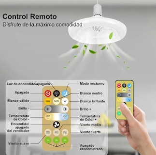 Foto 3 | Lámpara Ventilador De Techo Xtellar Con Control Remoto Y Luz Led Regulable
