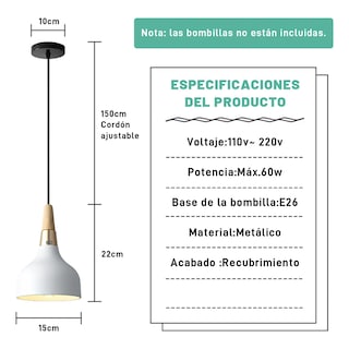 Foto 2 | Lámpara De Techo Colgante Decorativa Moderna Eo Safe Imports Esi-19467 Blanco