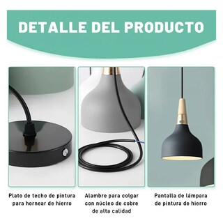 Foto 4 | Lámpara De Techo Colgante Decorativa Moderna Eo Safe Imports Esi-19468 Negro