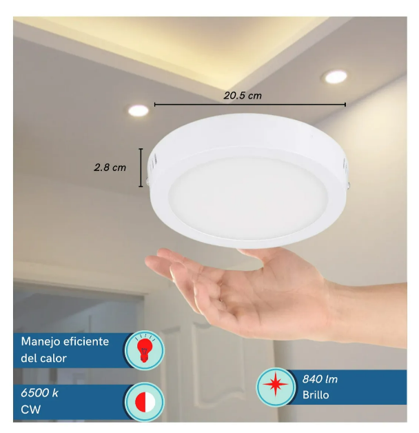 Foto 4 pulgar | Paquete Xtellar De 5 Lámparas Led De Techo Sobreponer 18w: Iluminación Elegante Y Eficiente