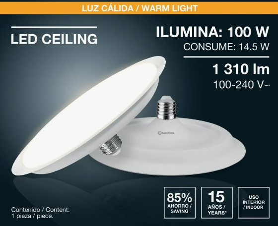 Foto 3 pulgar | Xtellar Lámpara De Lujo Led E27 14.5w Con Luz Cálida Para Interiores Modernos Y Elegantes