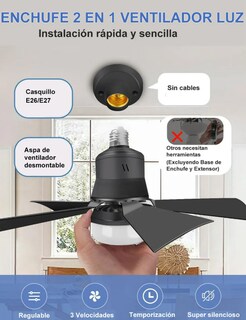 Foto 3 | Xtellar Lámpara Ventilador De Techo Led 40w E26/e27 Con Control Remoto Y Brillo Regulable - Diseño Elegante Y Funcion
