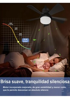 Foto 4 | Xtellar Lámpara Ventilador De Techo Led 40w E26/e27 Con Control Remoto Y Brillo Regulable - Diseño Elegante Y Funcion