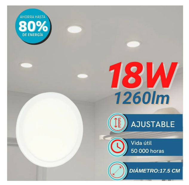 Foto 2 | Xtellar - Luminaria Led De 18w Estructura Ajustable Y Diseño Vanguardista En Blanco - 5 Unidades