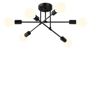 Foto 1 | Elegante Lámpara De Techo Xtellar Negra Con 6 Cabezales Para Una Decoración Exquisitamente Moderna