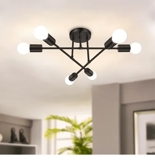 Foto 3 pulgar | Elegante Lámpara De Techo Xtellar Negra Con 6 Cabezales Para Una Decoración Exquisitamente Moderna