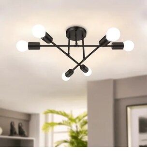 Foto 2 | Elegante Lámpara De Techo Xtellar Negra Con 6 Cabezales Para Una Decoración Exquisitamente Moderna