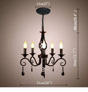 Foto 4 | Lámpara Colgante Xtellar Estilo Francés Vintage De Hierro, Elegante Candelabro Con 5 Luces