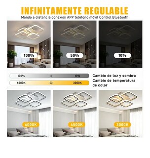 Foto 4 | Lámpara Cuadrada 4 Focos Xtellar Autoface 68w 6000k - Iluminación Moderna Y Versátil