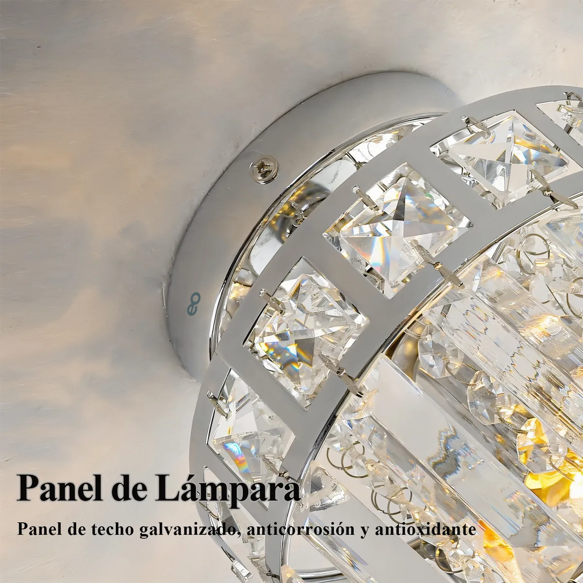 Foto 4 pulgar | Lámpara Colgante De Techo Cristal  Eo Safe Imports Esi-19490 Plata