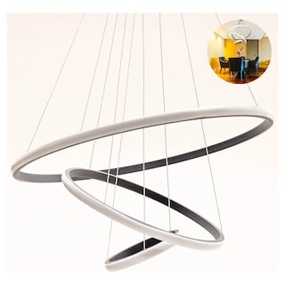 Foto 3 | Lampara Colgante Candil Led Neon 3 Aros 3 Tonos De Luz Eo Safe Imports Esi-19475 Gris