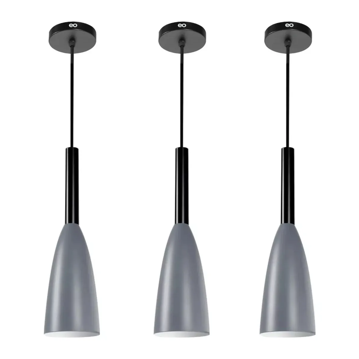 Foto 1 | 3 Lámparas De Techo Colgantes Modernas Eo Safe Imports Esi-19479 Gris