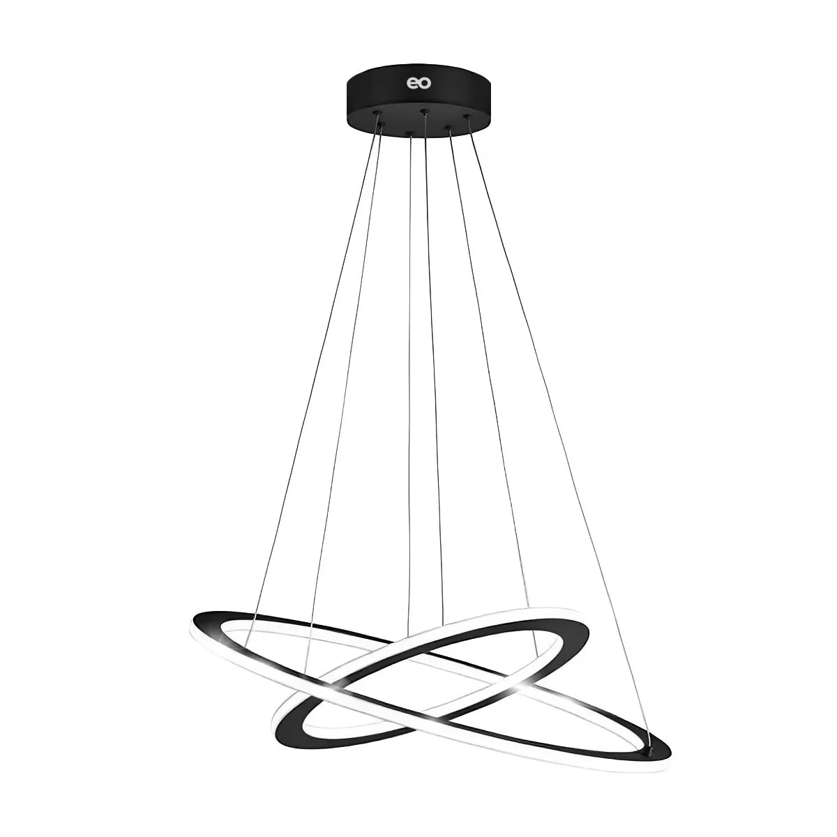 Lámpara De Techo Led Dos Anillos Eo Safe Imports Esi-19474 Negro