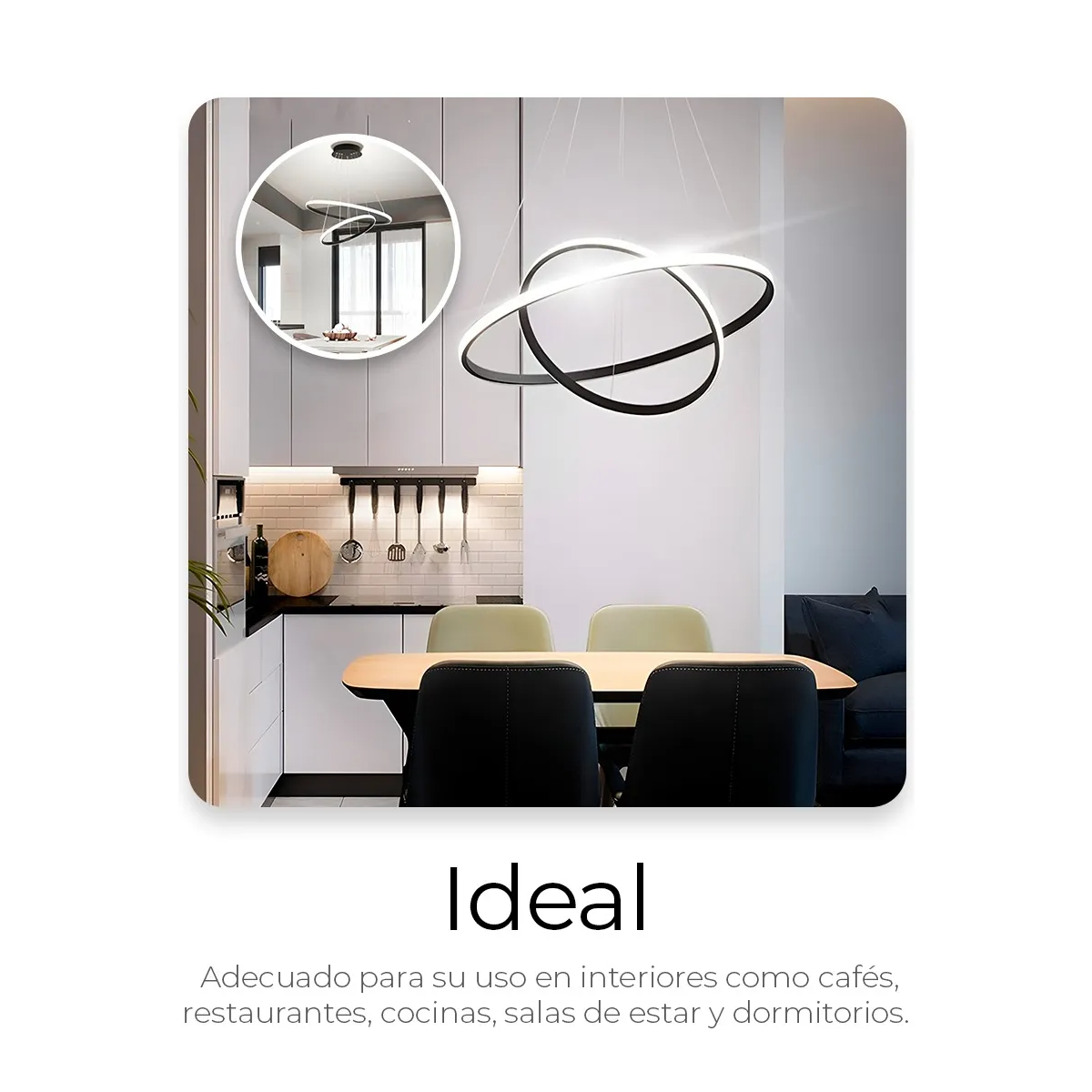 Foto 5 pulgar | Lámpara De Techo Led Dos Anillos Eo Safe Imports Esi-19474 Negro
