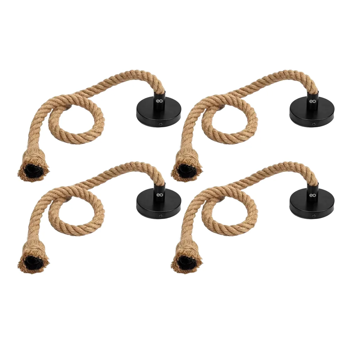 Foto 1 | Lámparas Colgantes Techo Vintage Cáñamo Ajustable 4 Pcs Eo Safe Imports Esi-19477 Marron