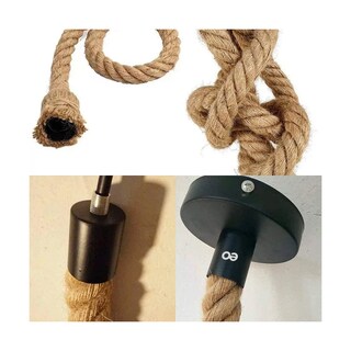 Foto 4 | Lámparas Colgantes Techo Vintage Cáñamo Ajustable 4 Pcs Eo Safe Imports Esi-19477 Marron
