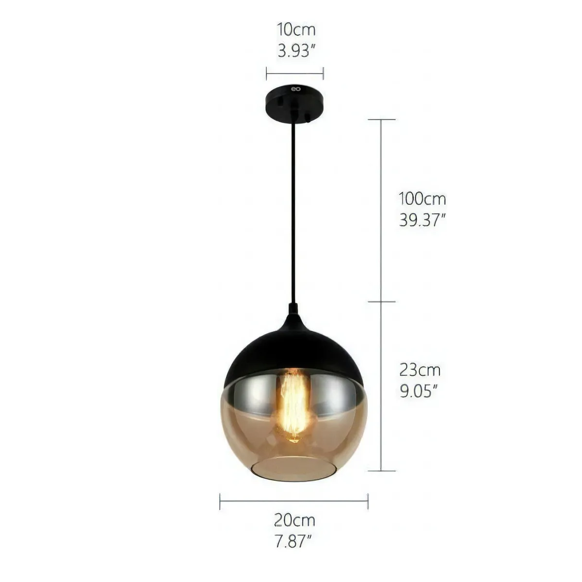 Foto 2 | Lámpara De Techo Colgante De Cristal Eo Safe Imports Esi-19478 Negro