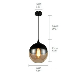 Foto 2 | Lámpara De Techo Colgante De Cristal Eo Safe Imports Esi-19478 Negro