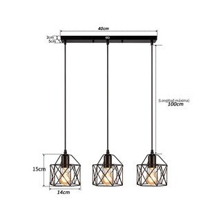 Foto 3 | Lámpara Colgante Industrial E26 E27 De 40 Cm, Eo Safe Imports Esi-19484 Negro