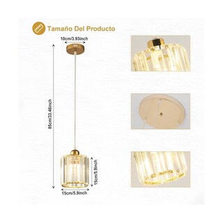 Foto 3 | Lámpara Colgante Cristal Moderna Decorativa Eo Safe Imports Esi-19482 Dorado