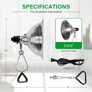 Foto 3 | Clamp Light Simple Deluxe Con Reflector De 8.5 Pulgadas Y 150 W, 1 Paquete - Venta Internacional.
