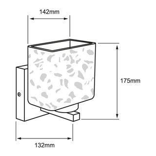 Foto 5 | Lámpara Pared Arbotante Tecnolite Cristal 60w Sin Foco