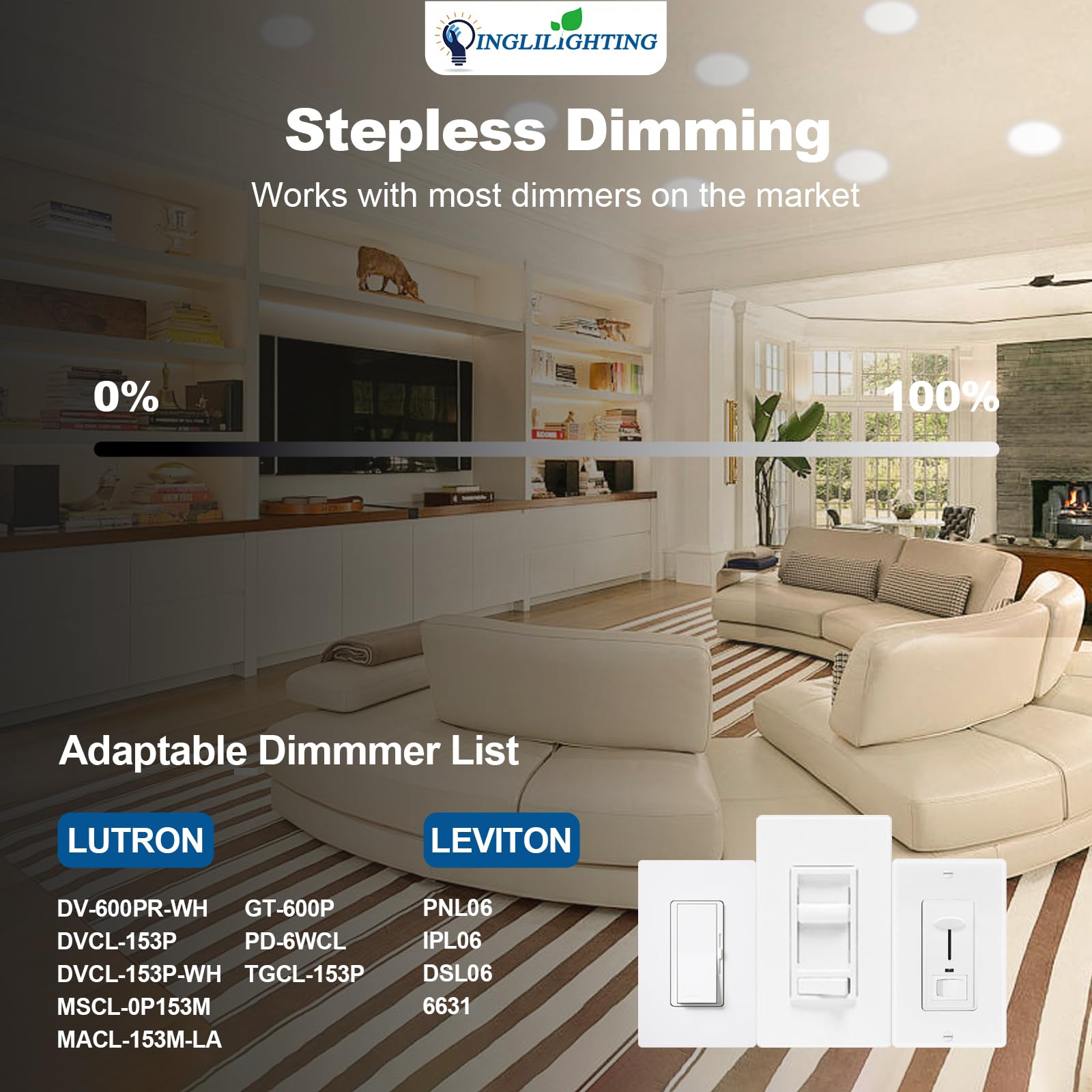 Foto 5 | Luces Led Empotrables De Techo Dinglilighting De 4 Pulgadas  5 Cct  Paquete De 12 - Venta Internacional.