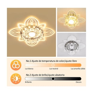 Foto 4 | Lámpara De Techo Colgante Moderna Decorativa De Cristal Led